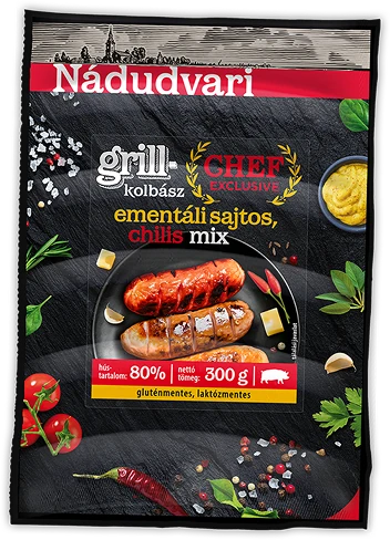 Nádudvari Chef Exclusive grillkolbász mix 300g logó